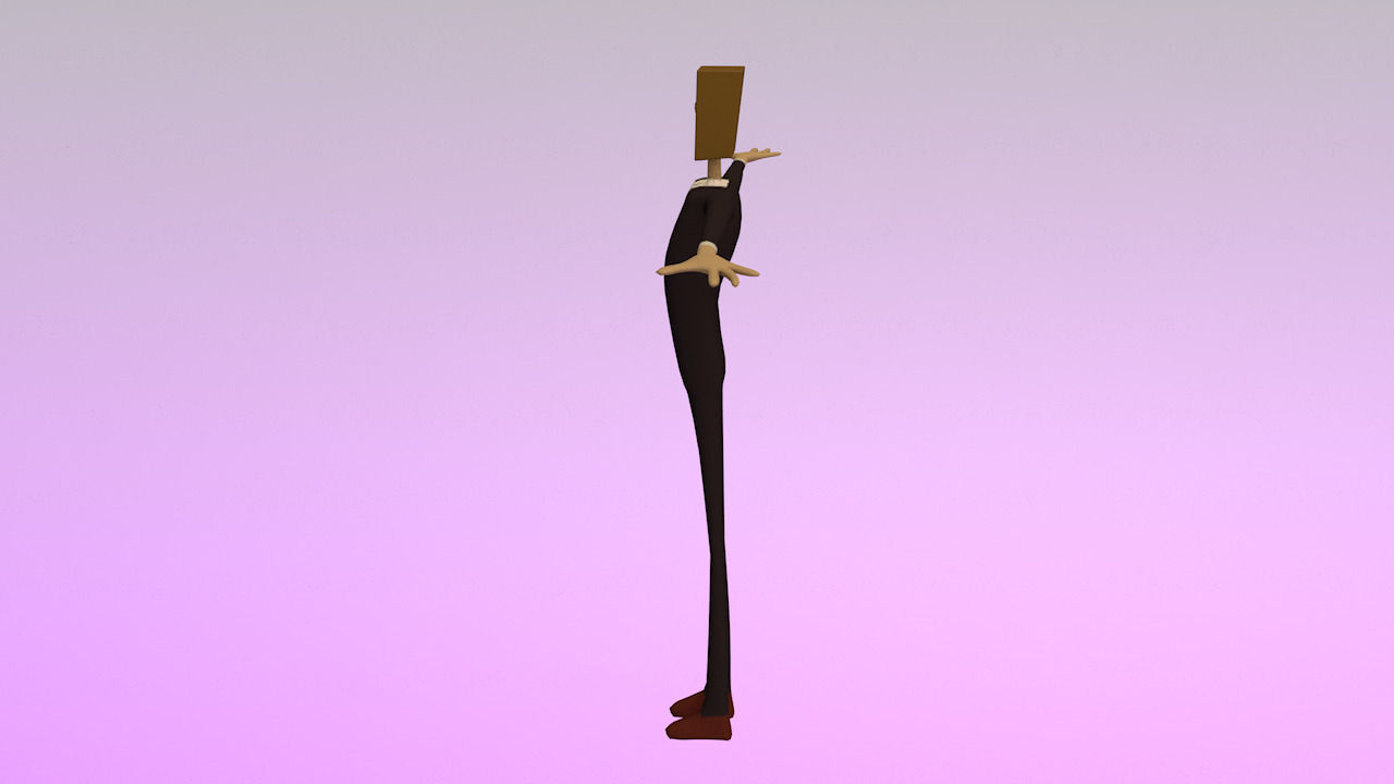 Salary Man Character  3D model_2
