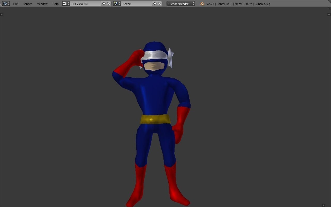 Gundala Putera Petir Low-poly 3D model