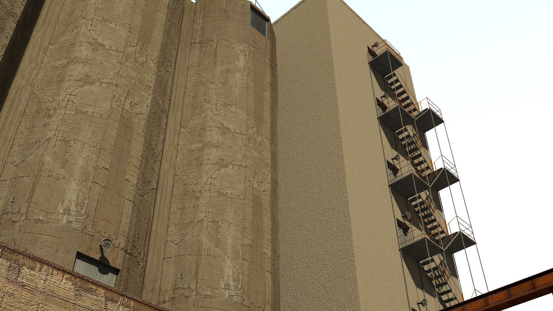 Silo grain Low-poly 3D model_13