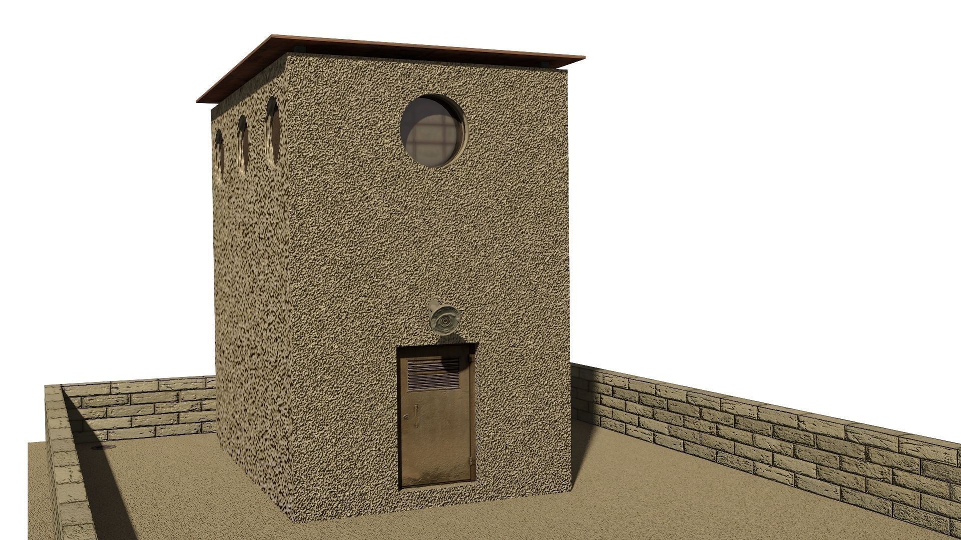 Silo grain Low-poly 3D model_16