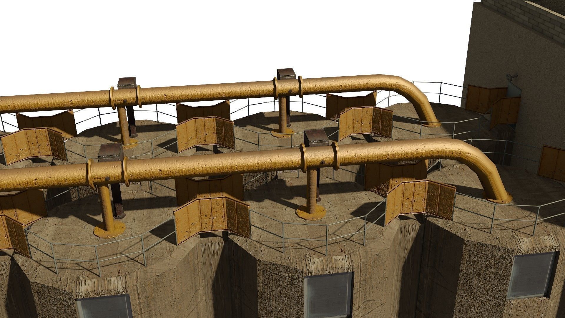Silo grain Low-poly 3D model_15