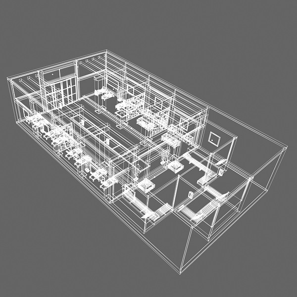 Spa Health Club Low Poly 3D model_18