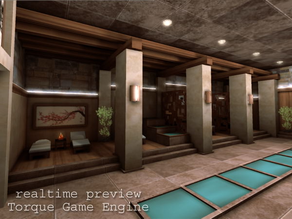 Spa Health Club Low Poly 3D model_10