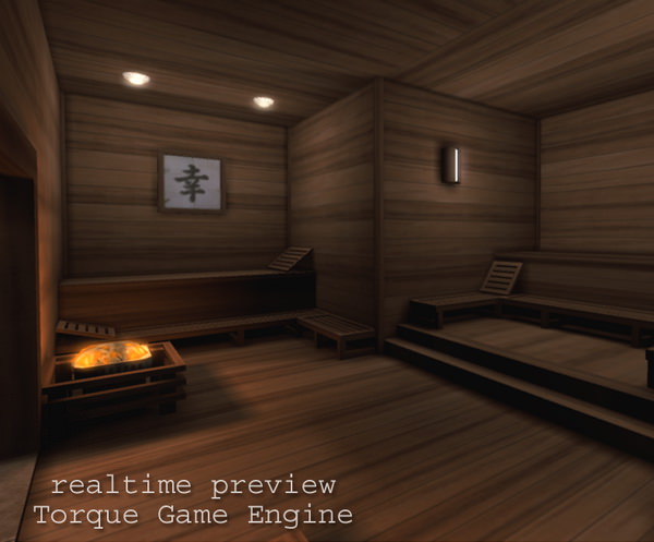 Spa Health Club Low Poly 3D model_14