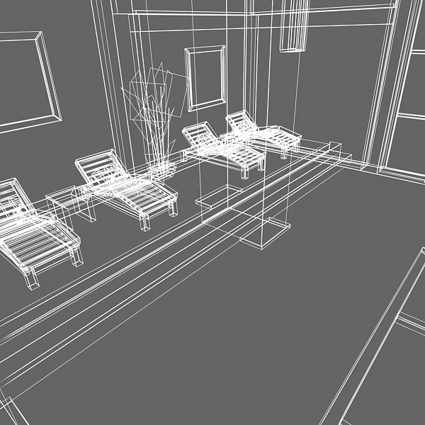 Spa Health Club Low Poly 3D model_20