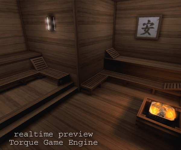 Spa Health Club Low Poly 3D model_15