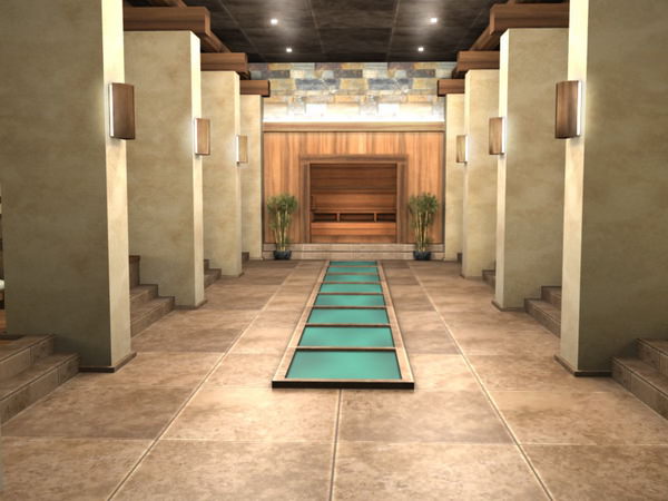 Spa Health Club Low Poly 3D model_2