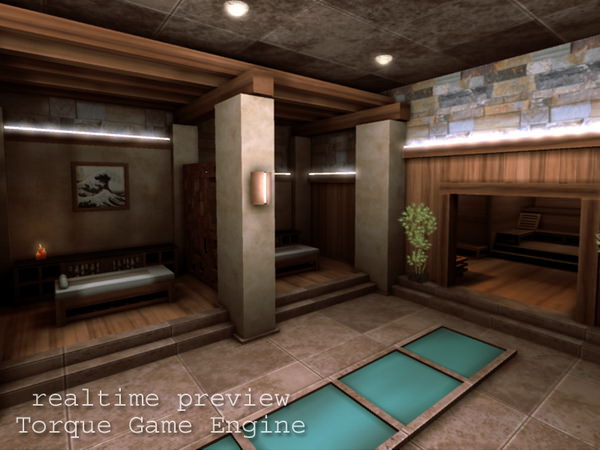 Spa Health Club Low Poly 3D model_11