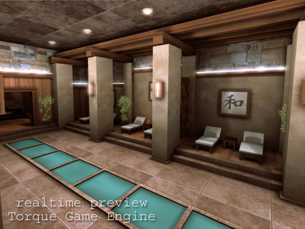Spa Health Club Low Poly 3D model_12