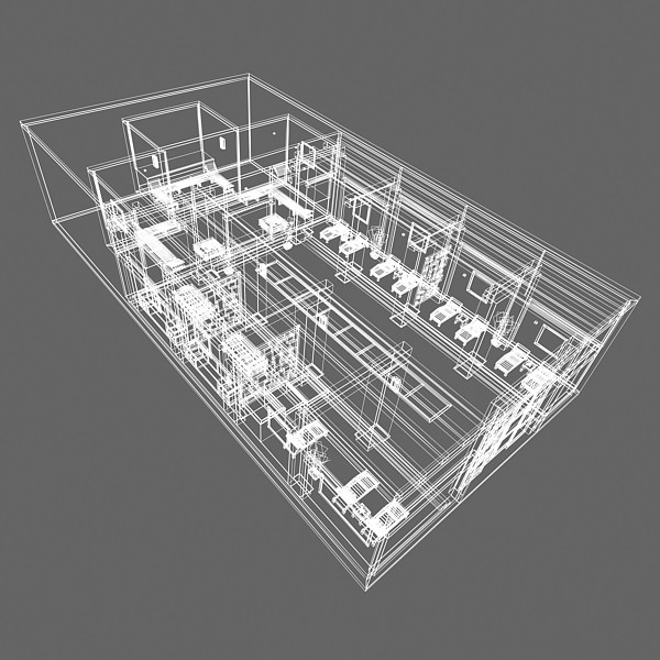 Spa Health Club Low Poly 3D model_17