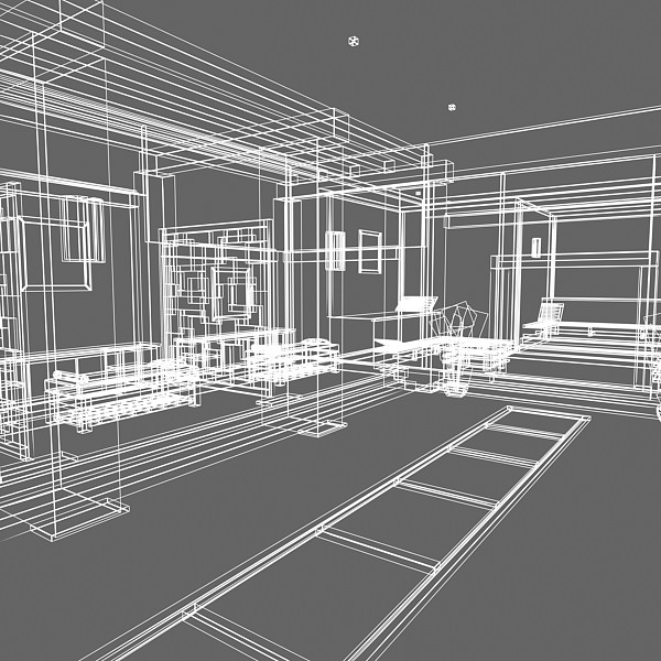 Spa Health Club Low Poly 3D model_19