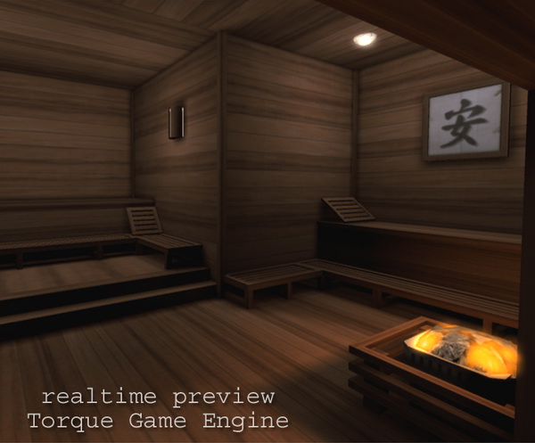 Spa Health Club Low Poly 3D model_16