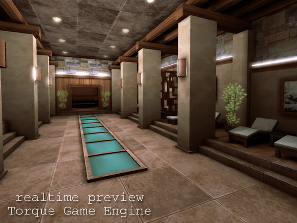 Spa Health Club Low Poly 3D model_13