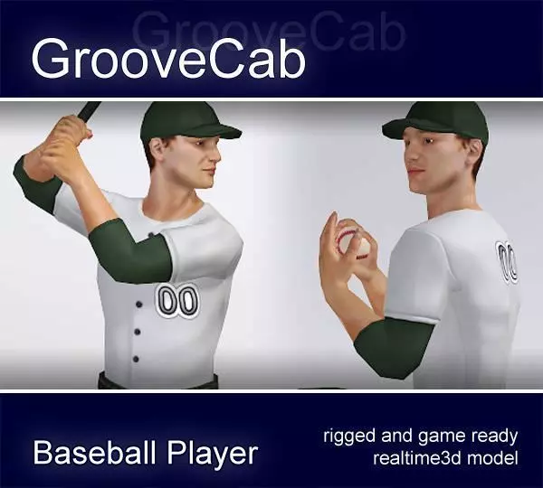 Baseball Player Male rigged Low-poly 3D model