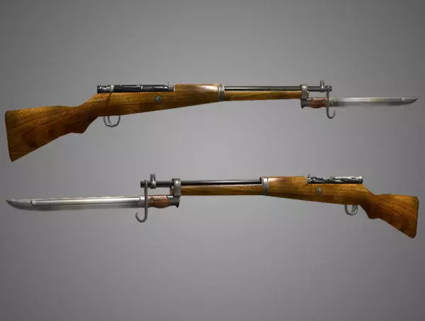 Arisaka Type 99 Rifle Low Poly 3D model_0