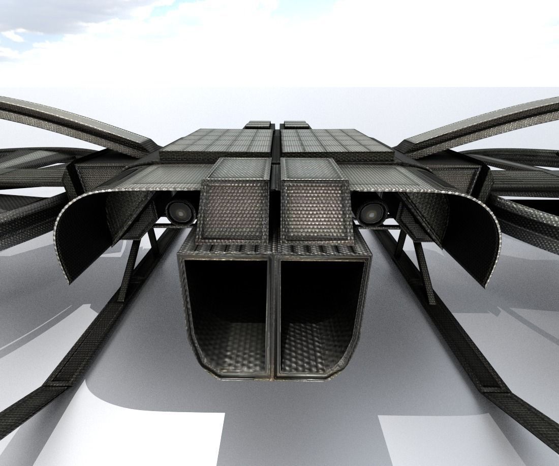 Drone Game Ready futuristic Free low-poly 3D model_4