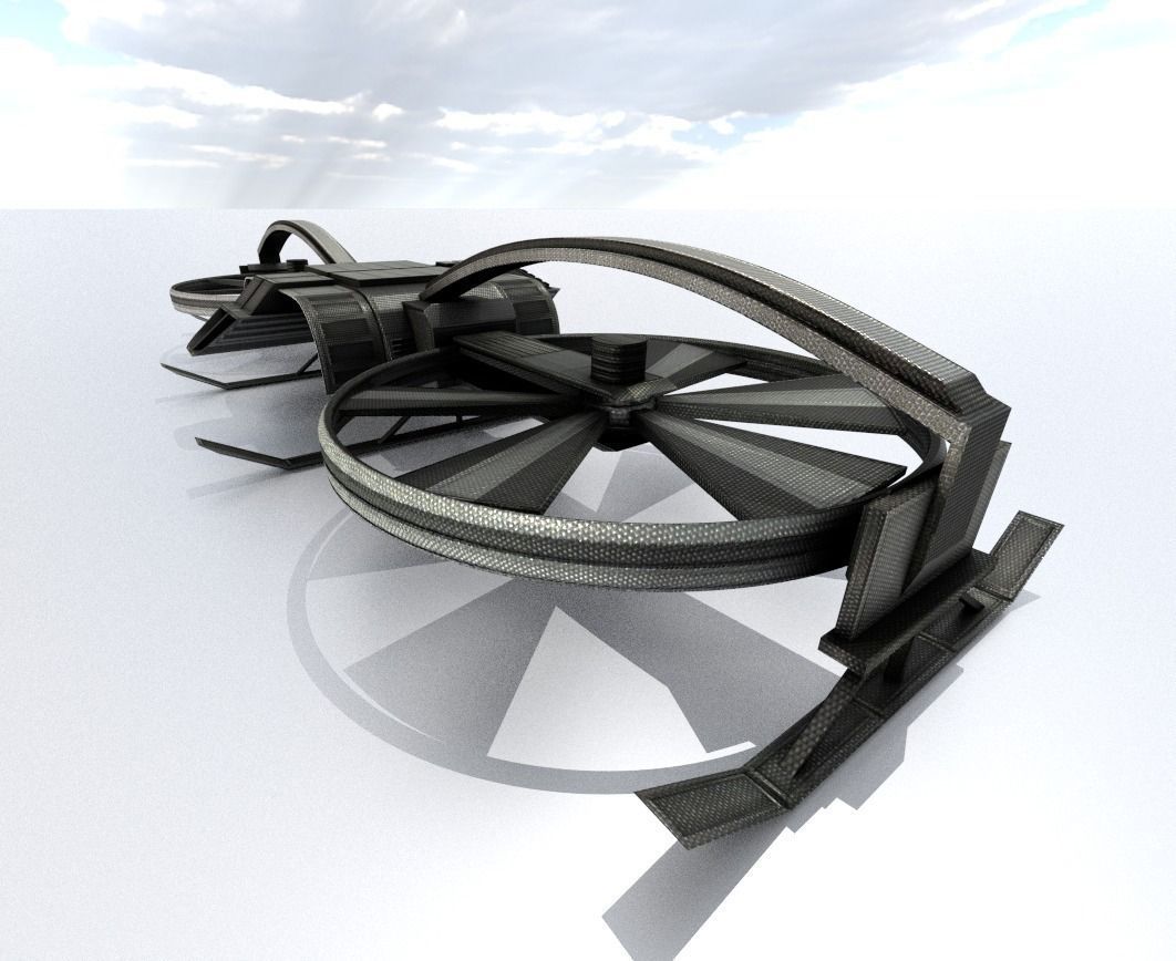 Drone Game Ready futuristic Free low-poly 3D model_9