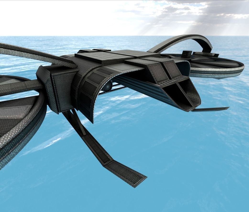Drone Game Ready futuristic Free low-poly 3D model_24