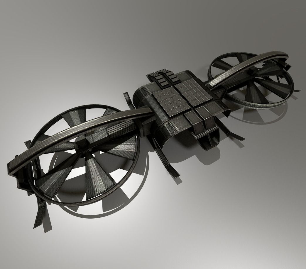 Drone Game Ready futuristic Free low-poly 3D model_6