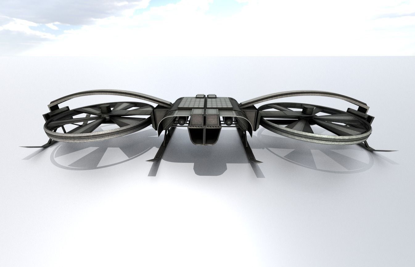 Drone Game Ready futuristic Free low-poly 3D model_3