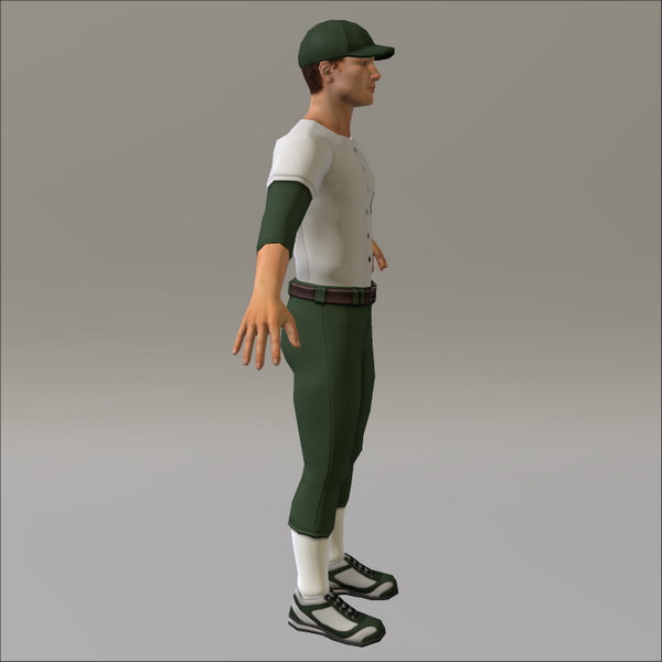 Baseball Player Male 3D model_6