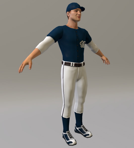 Baseball Player Male 3D model_2