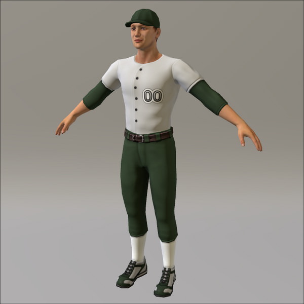 Baseball Player Male 3D model_11