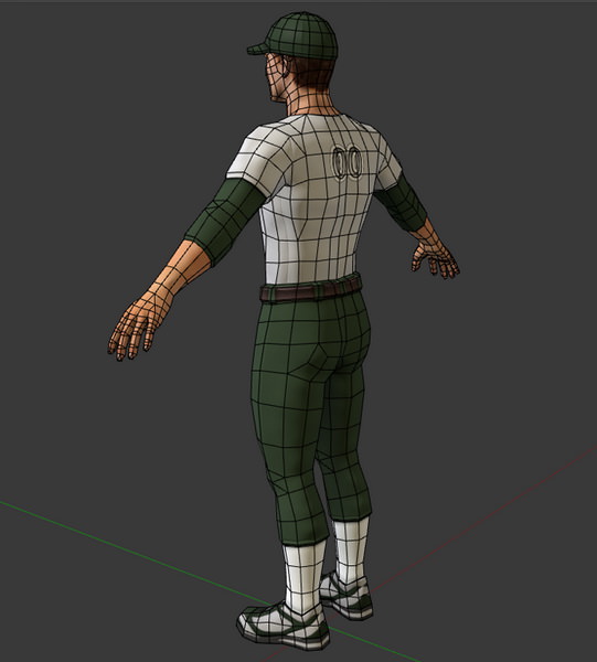 Baseball Player Male 3D model_13