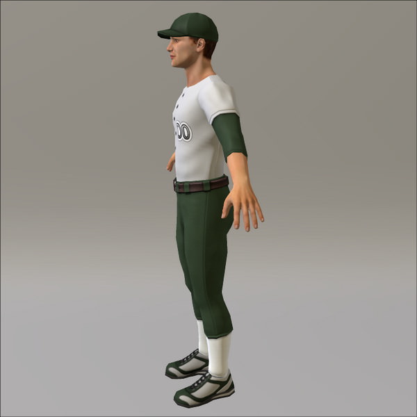 Baseball Player Male 3D model_10