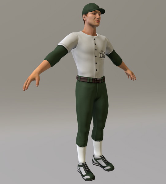 Baseball Player Male 3D model_5