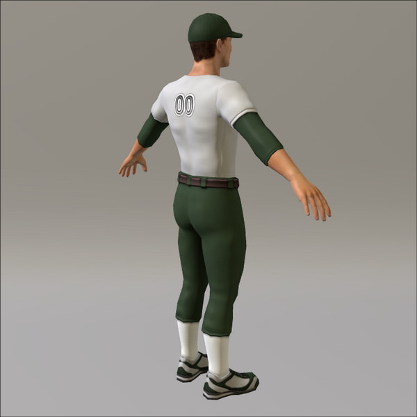 Baseball Player Male 3D model_7