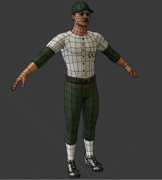 Baseball Player Male 3D model_12