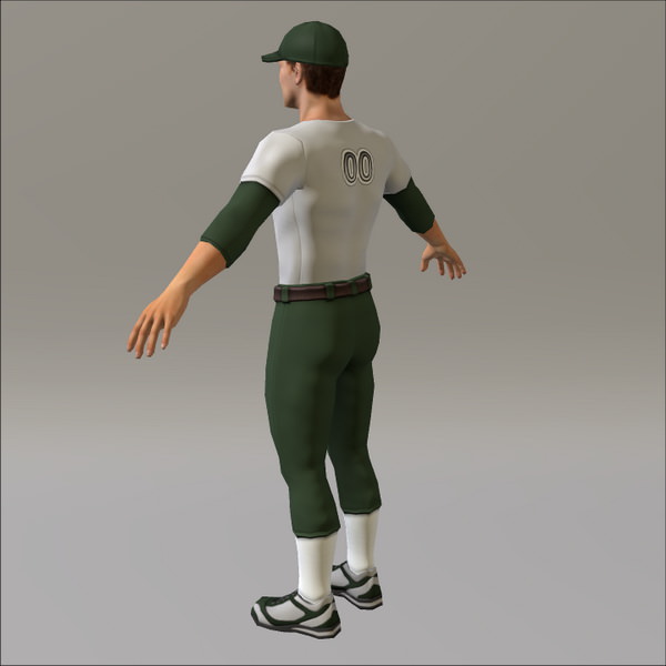 Baseball Player Male 3D model_9