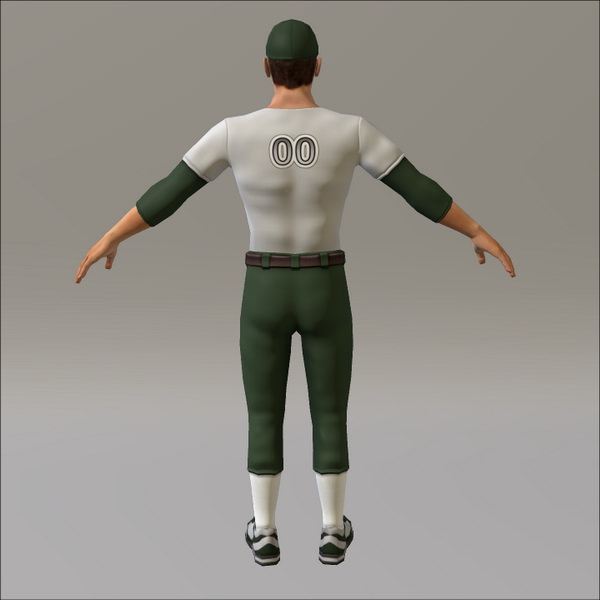 Baseball Player Male 3D model_8
