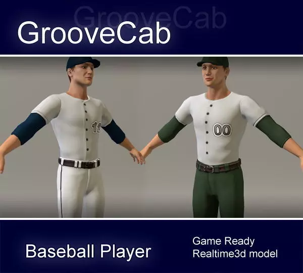 Baseball Player Male 3D model_0