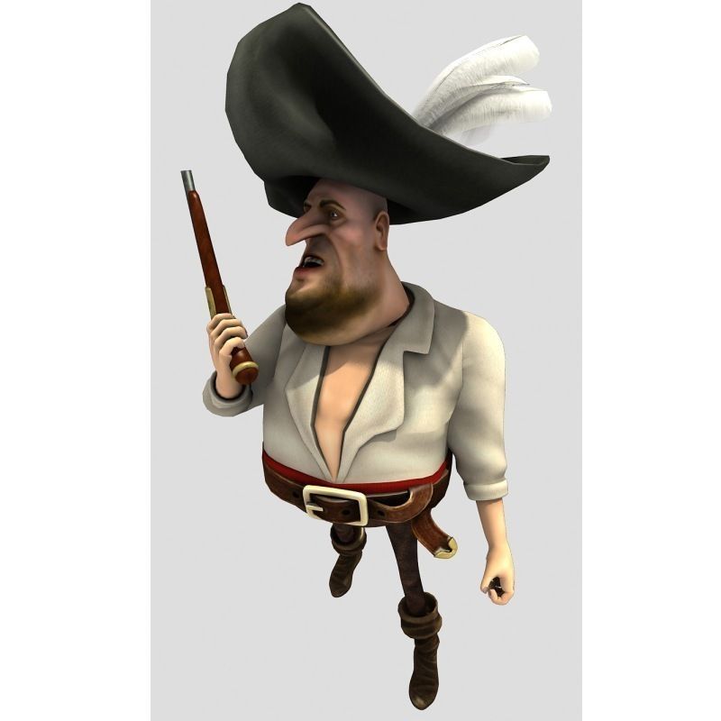 Pirate Flint for Unity Low-poly 3D model_3