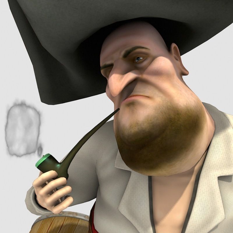 Pirate Flint for Unity Low-poly 3D model_5