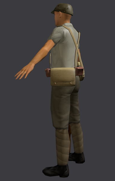 Japanese WWII SNLF Soldier Riged 3D model_8