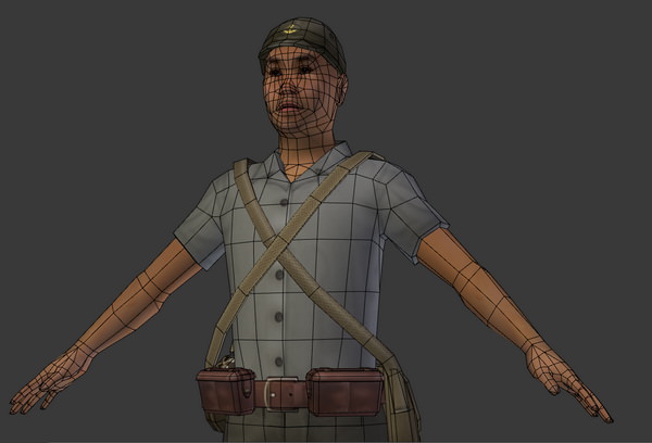Japanese WWII SNLF Soldier Riged 3D model_19