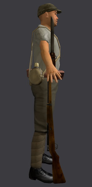 Japanese WWII SNLF Soldier Riged 3D model_4