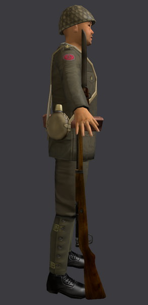Japanese WWII SNLF Soldier Riged 3D model_11