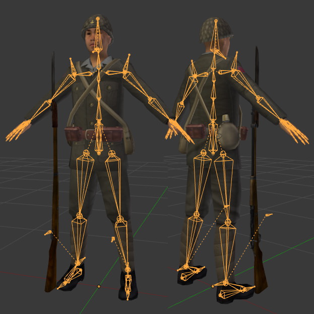 Japanese WWII SNLF Soldier Riged 3D model_21