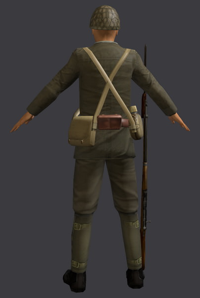 Japanese WWII SNLF Soldier Riged 3D model_18