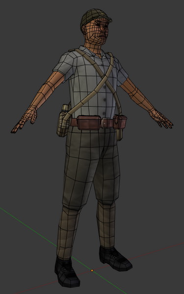 Japanese WWII SNLF Soldier Riged 3D model_16