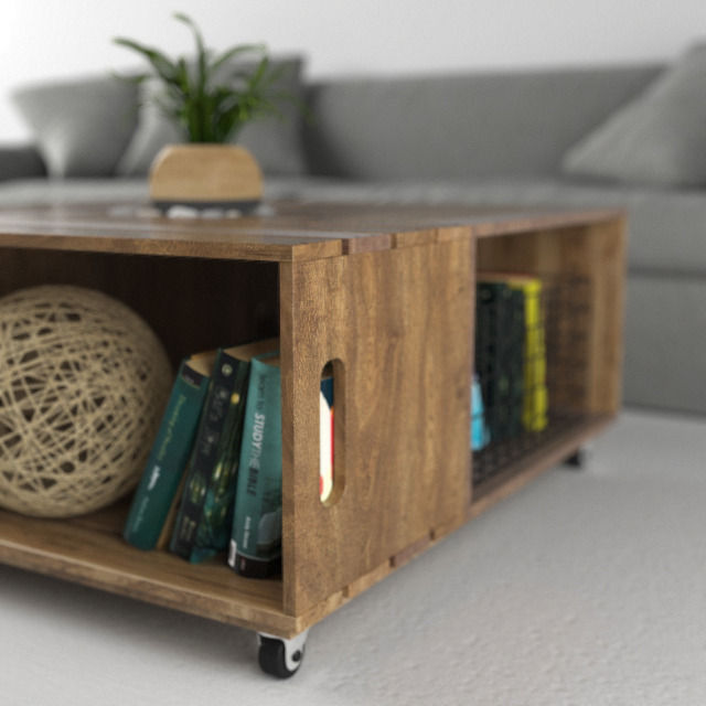 WOODEN COFFE TABLE 3D model_1