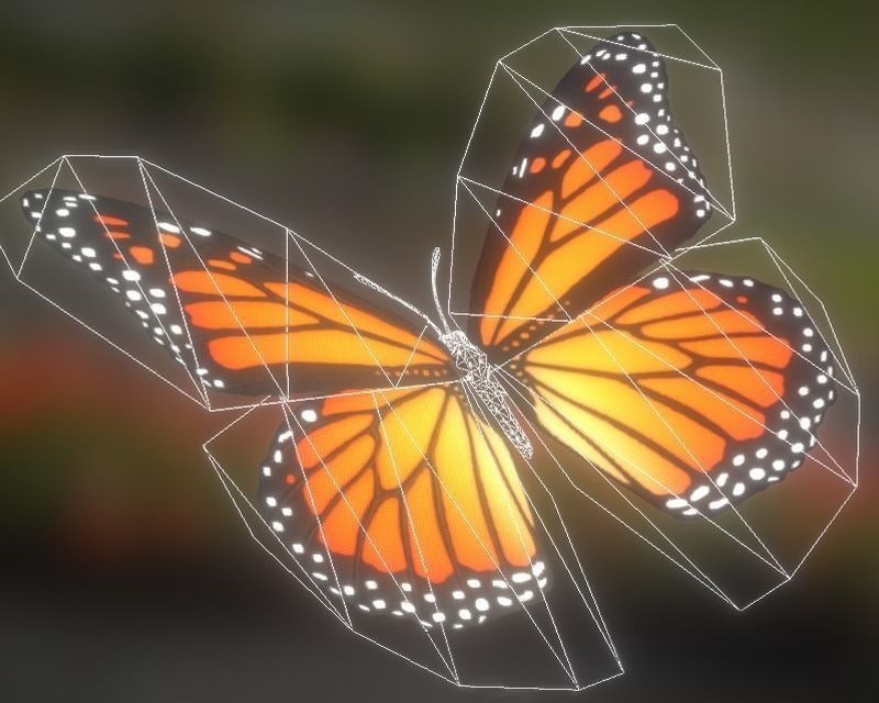 Animated Butterfly Low-poly 3D model_1