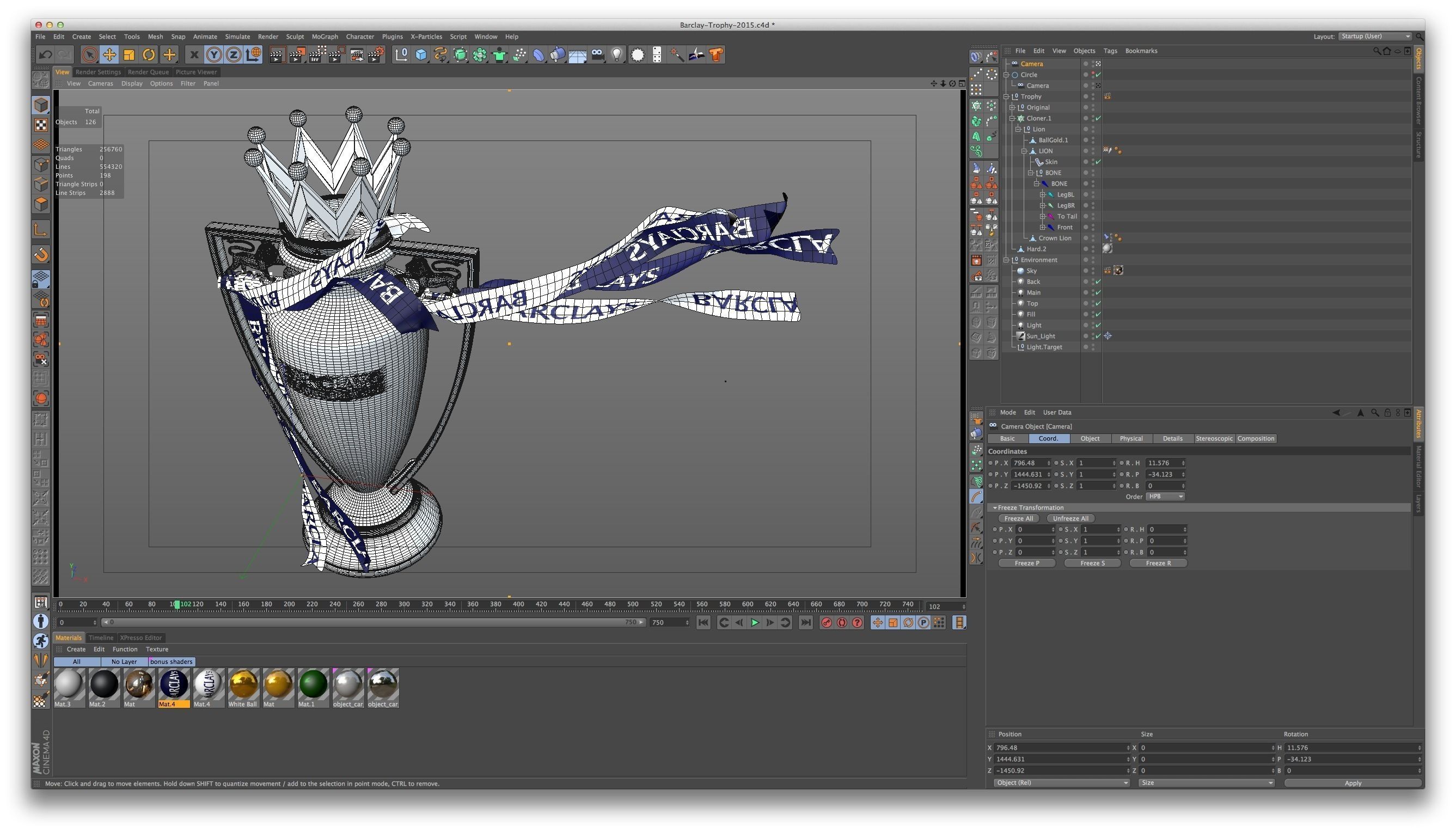 English Premier League Trophy 2015-2016 3D model_9