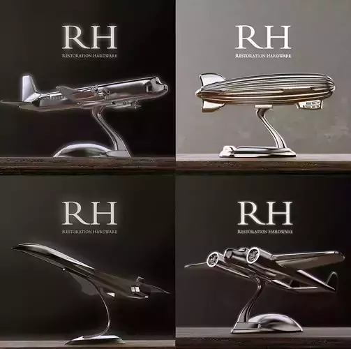 RH AIRCRAFTS DECORATION SET OF 4 Free 3D model