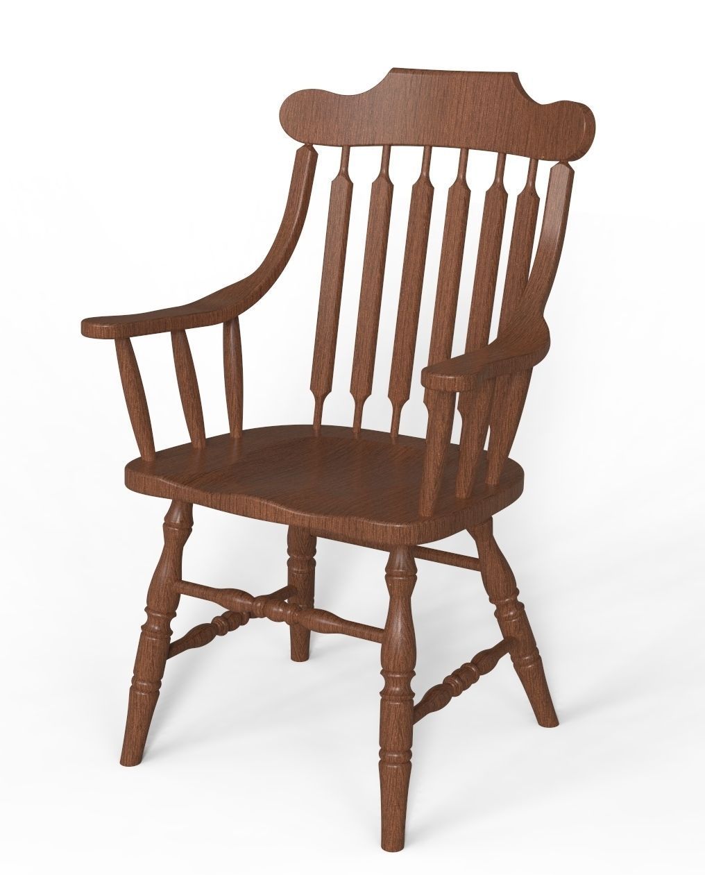 Bent Wood Arm Chair 3D Model