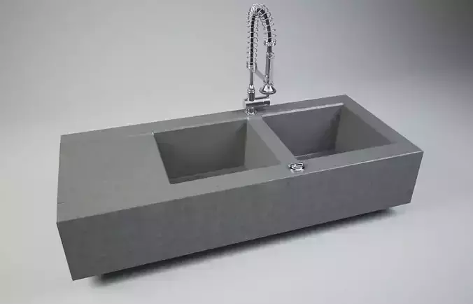 Stone Sink with Spray Faucet